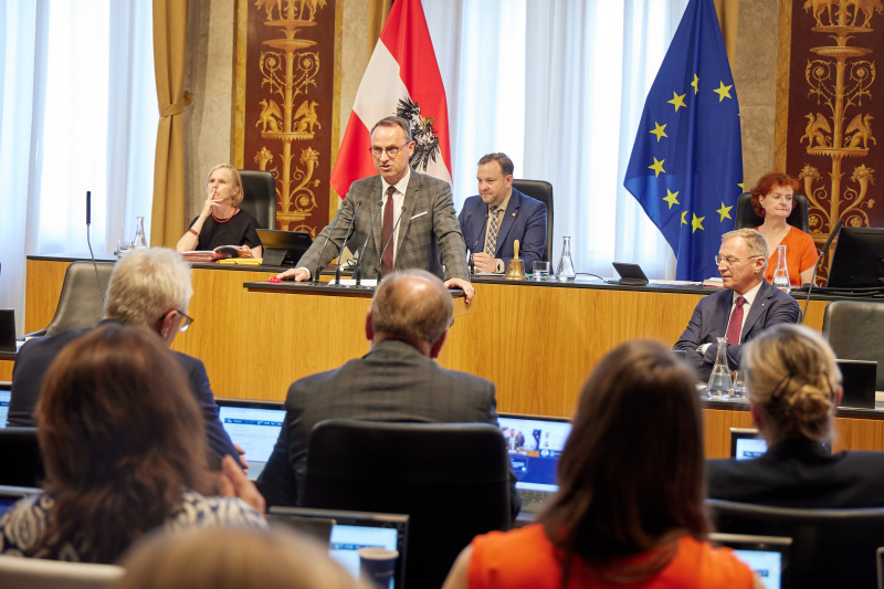 Am Redner:innenpult Vizepräsident des Bundesrates Dominik Reisinger (SPÖ)