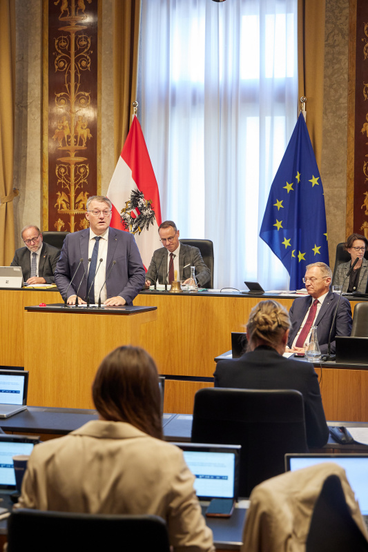 Am Redner:innenpult Bundesrat Markus Steinmaurer (FPÖ)