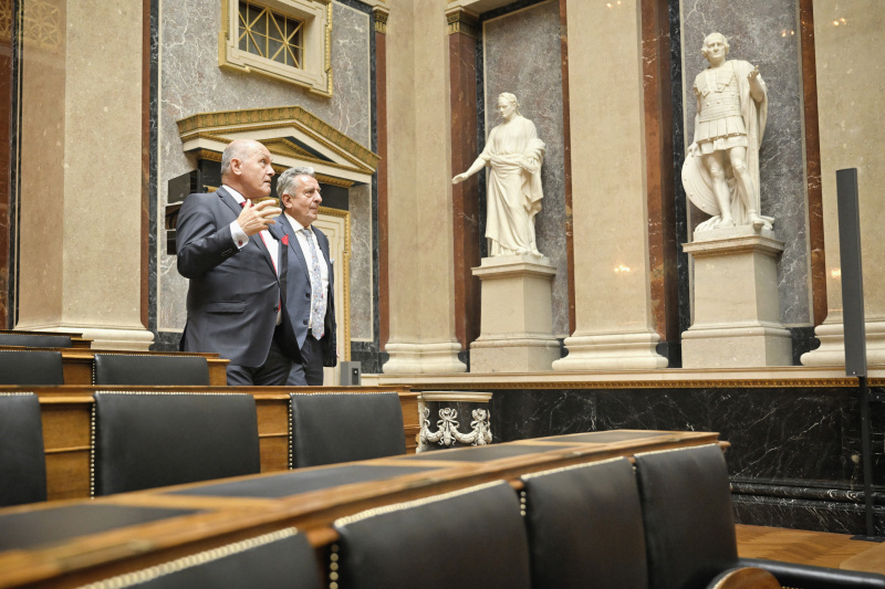 Von links: Nationalratspräsident Wolfgang Sobotka (ÖVP), Präsident des Landtags Sachsen-Anhalt Gunnar Schellenberger