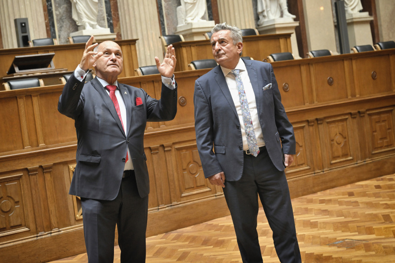 Von links: Nationalratspräsident Wolfgang Sobotka (ÖVP), Präsident des Landtags Sachsen-Anhalt Gunnar Schellenberger