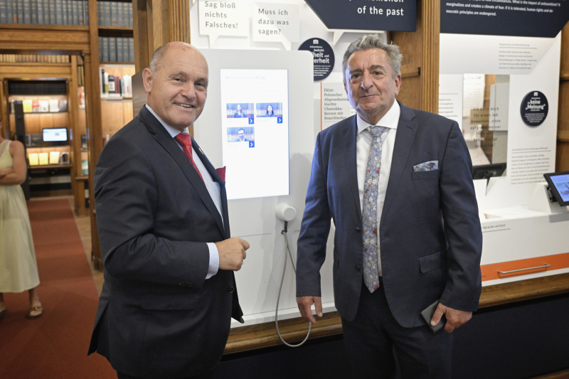 Von links: Nationalratspräsident Wolfgang Sobotka (ÖVP), Präsident des Landtags Sachsen-Anhalt Gunnar Schellenberger