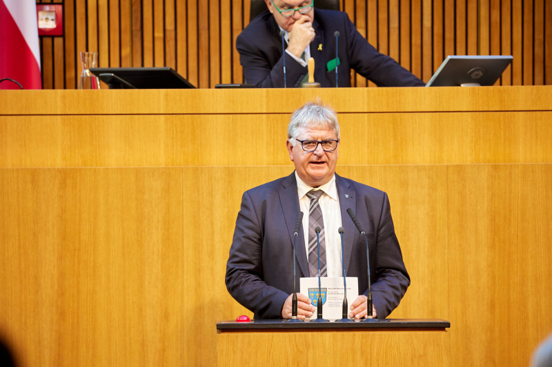 Am Redner:innenpult Nationalratsabgeordneter Maximilian Linder (FPÖ)