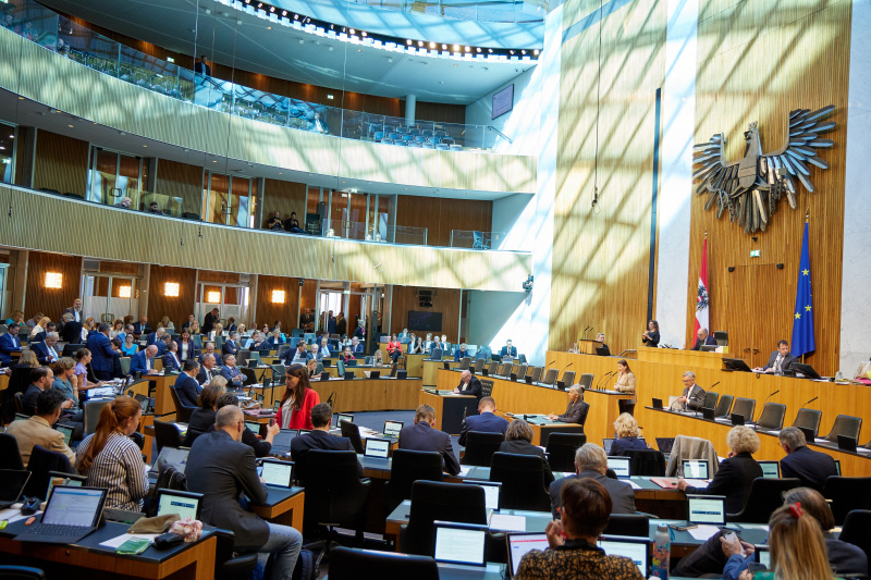 Am Redner:innenpult Nationalratsabgeordnete Karin Doppelbauer (NEOS)