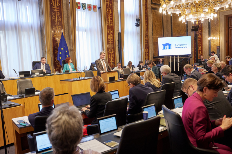 Rede. Bildungsminister Martin Polaschek (ÖVP)