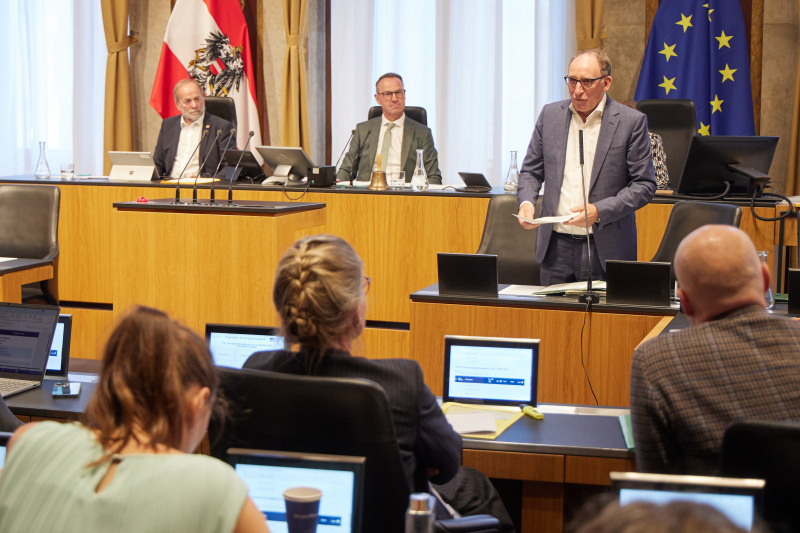 Rede. Gesundheitsminister Johannes Rauch (GRÜNE)