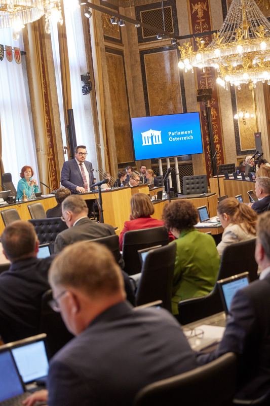 Am Redner:innenpult Vorsitzender der Bundesratsfraktion Christoph Steiner (FPÖ)