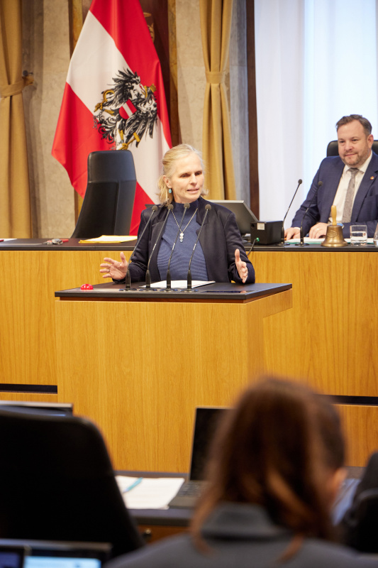 Am Redner:innenpult Bundesrätin Daniela Gruber-Pruner (SPÖ)