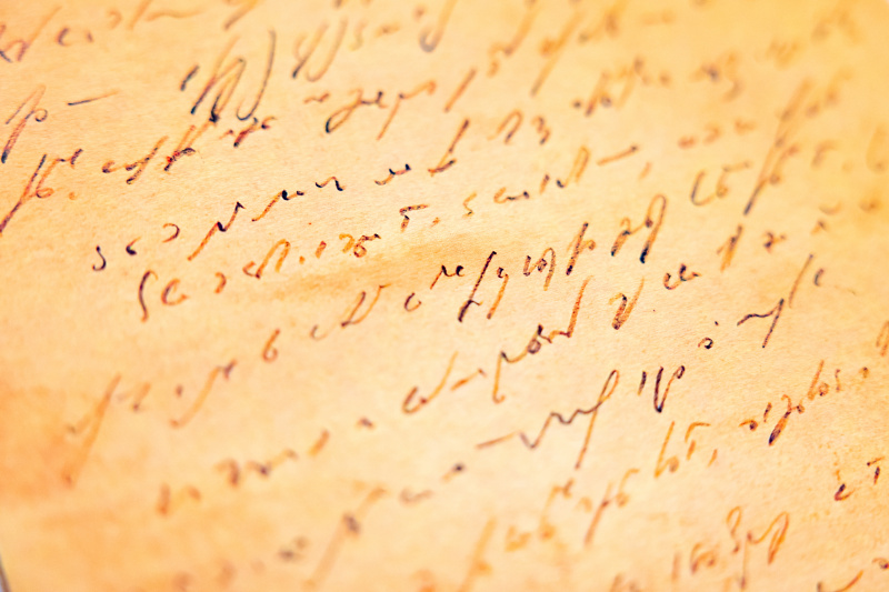 Historisches Dokument mit Stenografischen Notizen