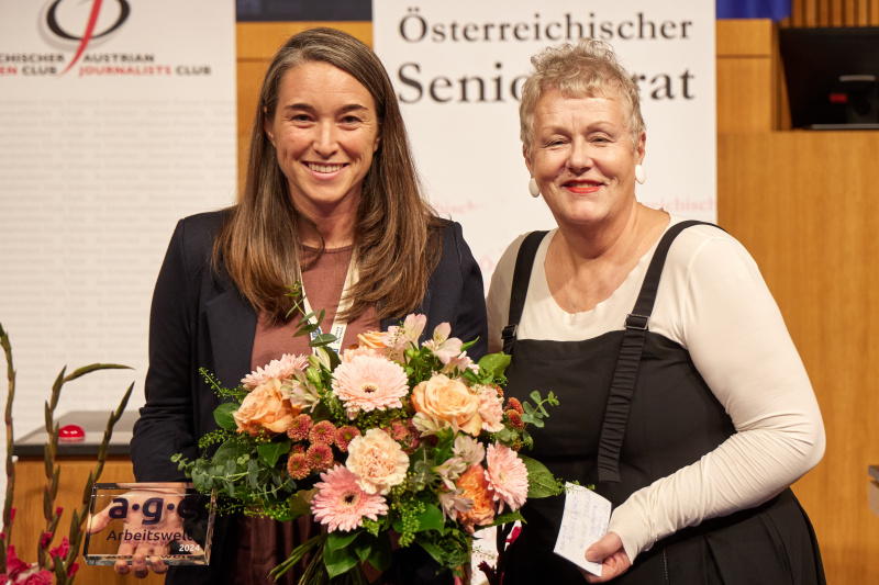 Von links: Kategorie 2 Arbeitswelt. Gewinnerin Nicole Traxler (Alles Clara), Johanna Ruzicka