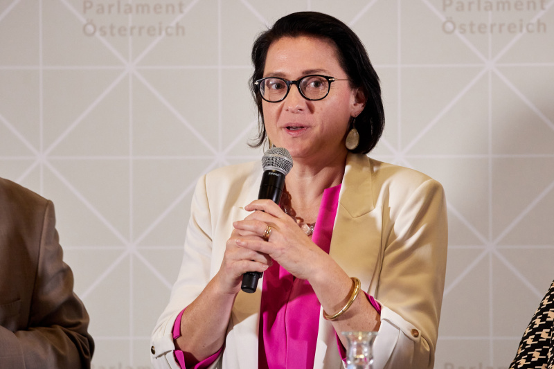 Gesprächsrunde mit den Vertreter:innen der Parlamentsparteien. Nationalratsabgeordnete Gudrun Kugler (ÖVP)