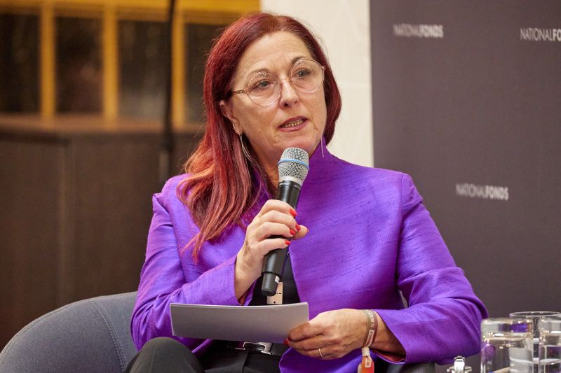 Podiumsdiskussion. Vorständin des Nationalfonds Hannah Lessing