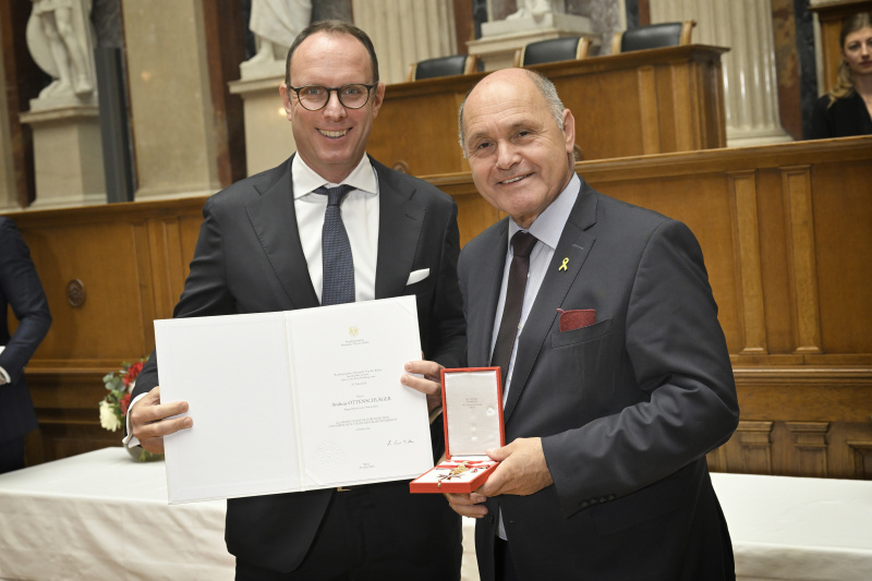 Von links: Nationalratsabgeordneter Andreas Ottenschläger (ÖVP), Nationalratspräsident Wolfgang Sobotka (ÖVP)