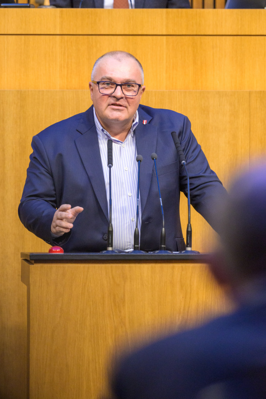 Am Redner:innenpult: Nationalratsabgeordneter Arnold Schiefer (FPÖ)
