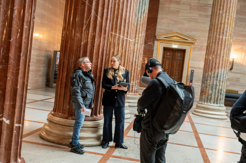 Von links: Friedrich Jungbauer und Podcast Host Tatjana Lukáš im Interview