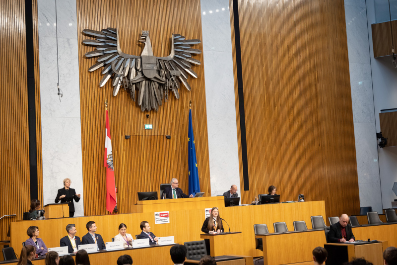 Blick Richtung Sitzungsteilnehmer:innen