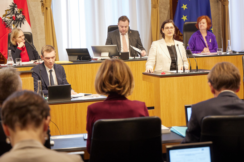 Am Redner:innenpult Bundesrätin Manuela-Anna Sumah-Vospernik (NEOS)