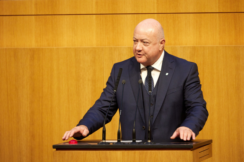 Am Redner:innenpult Nationalratsabgeordneter Christian Stocker (ÖVP)