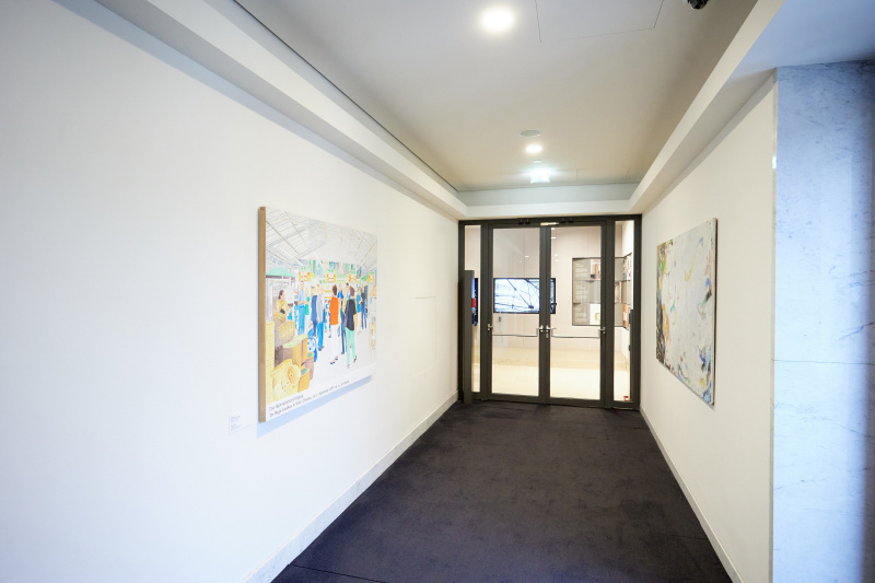 Blick auf die Kunstwerke