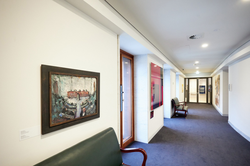 Blick auf die Kunstwerke