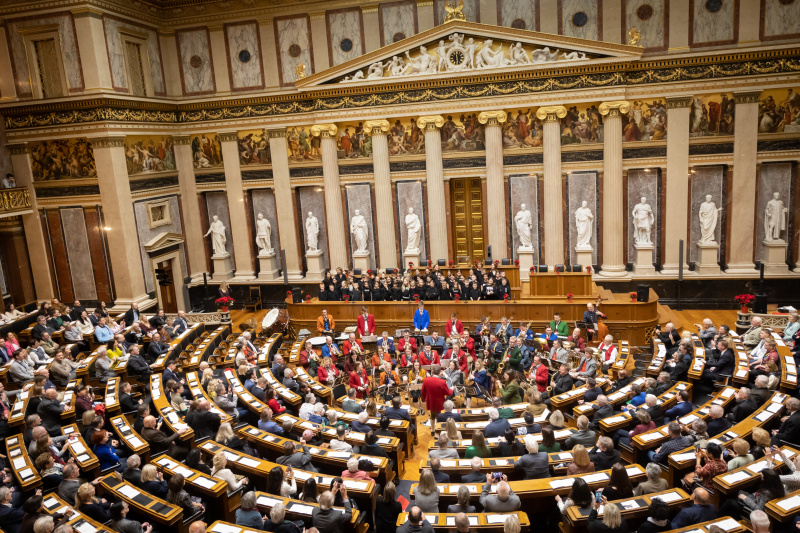 Blick von oben in den Veranstaltungssaal