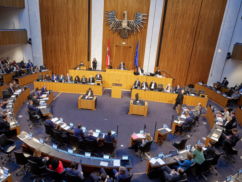 Regierungsbank. Erklärung Bundeskanzler Alexander Schallenberg (ÖVP)