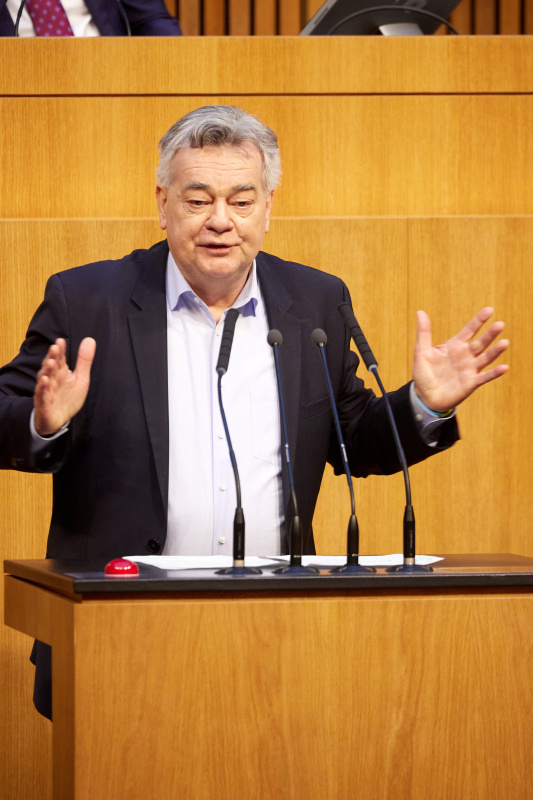 Am Redner:innenpult Vizekanzler Werner Kogler (GRÜNE)