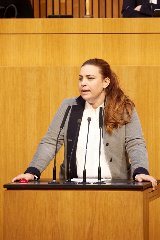 Am Redner:innenpult Nationalratsabgeordnete Nina Tomaselli (Grüne)