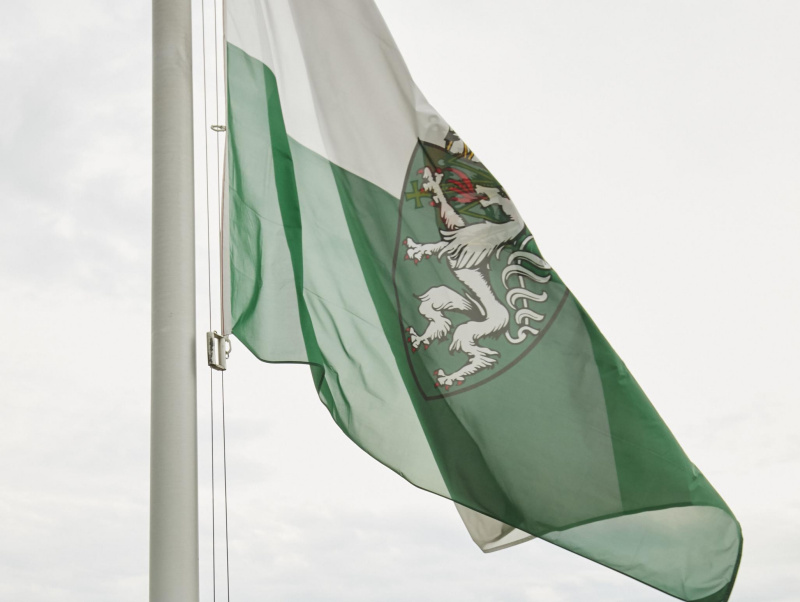 die steirische Fahne (gehisst am Parlament)