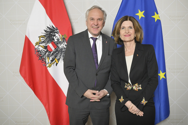 Von links: Nationalratspräsident Walter Rosenkranz (FPÖ), , Bundesratspräsidentin Andrea Eder-Gitschthaler (ÖVP)