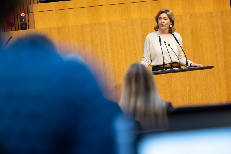 Am Redner:innenpult: Mitglied des Europäischen Parlaments Elisabeth Dieringer-Granza (FPÖ)