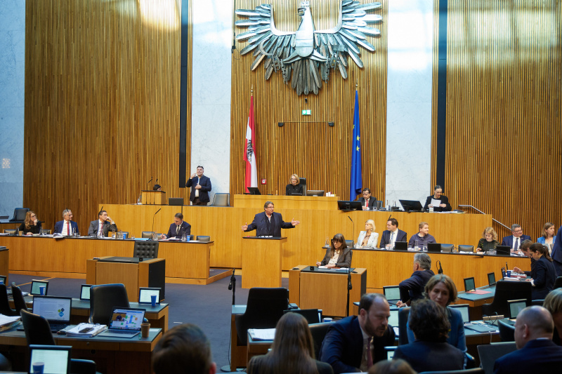 Am Redner:innenpult Nationalratsabgeordneter Josef Muchitsch (SPÖ)