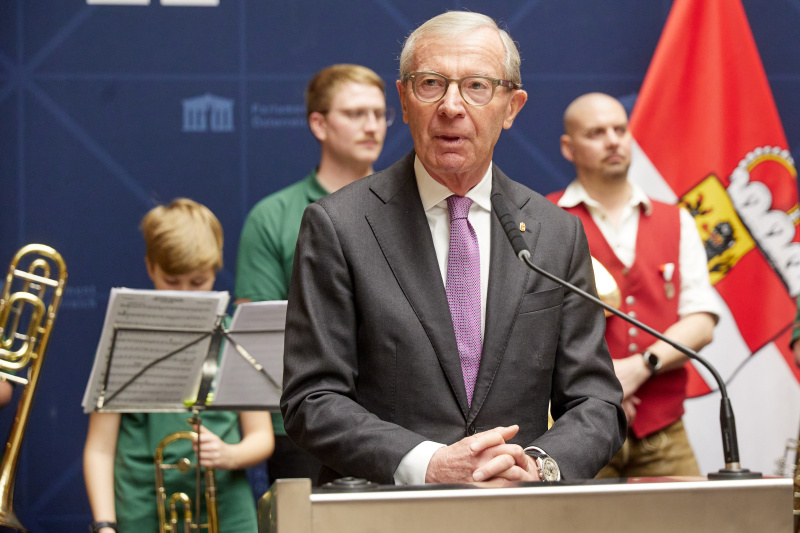 Landeshauptmann von Salzburg Wilfried Haslauer am Wort