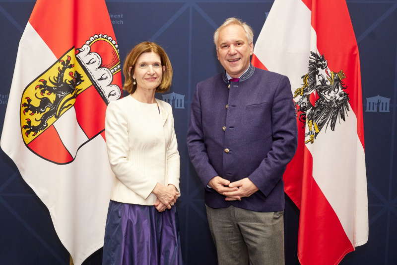 Von links: Bundesratspräsidentin Andrea Eder-Gitschthaler (ÖVP), Nationalratspräsident Walter Rosenkranz (FPÖ)