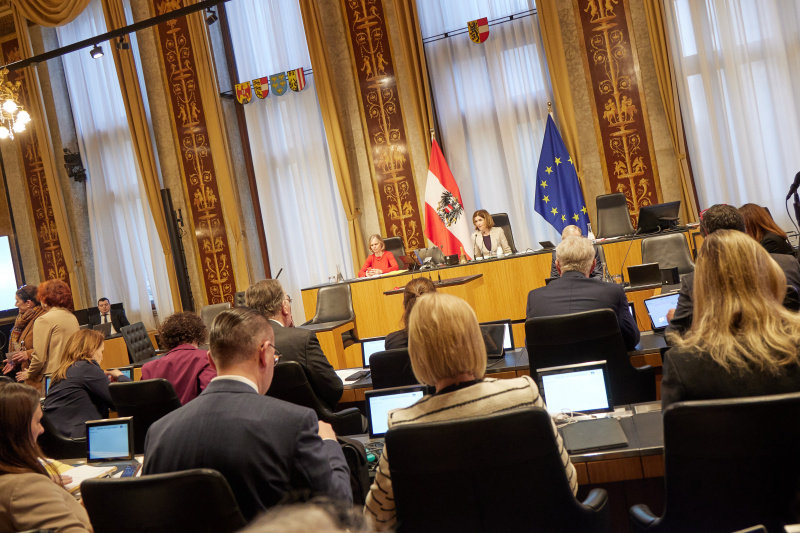 Bundesratspräsidentin Andrea Eder-Gitschthaler (ÖVP) am Präsidium