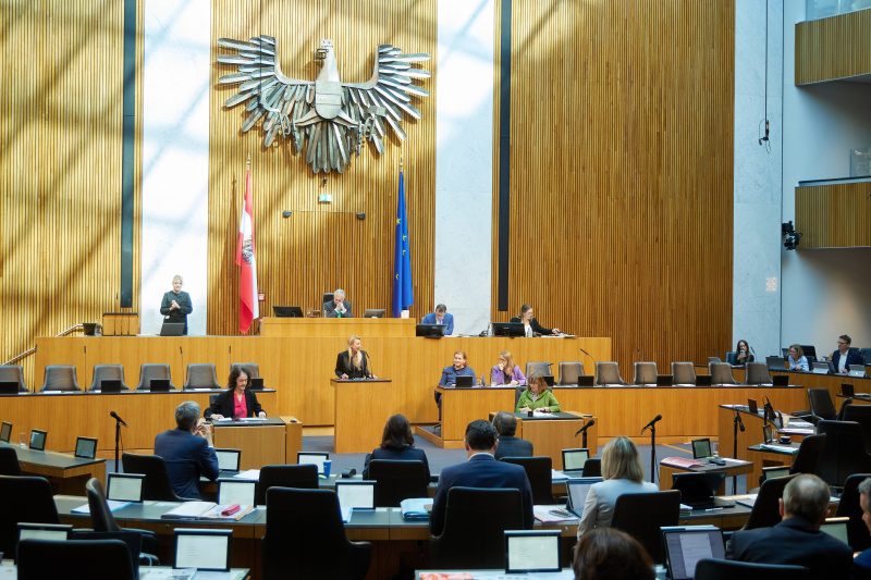 Am Redner:innenpult: Nationalratsabgeordnete Juliane Bogner-Strauß (ÖVP)