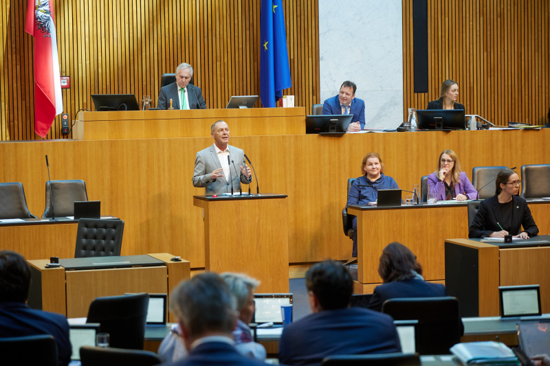 Am Redner:innenpult: Nationalratsabgeordneter Peter Wurm (FPÖ)