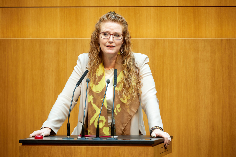 Am Redner:innenpult: Nationalratsabgeordnete Fiona Fiedler (NEOS)