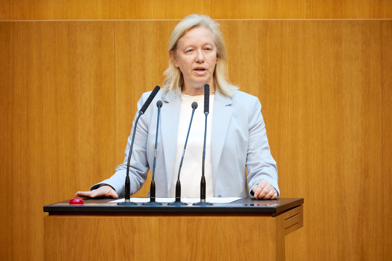 Am Redner:innenpult: Nationalratsabgeordnete Verena Nussbaum (SPÖ)