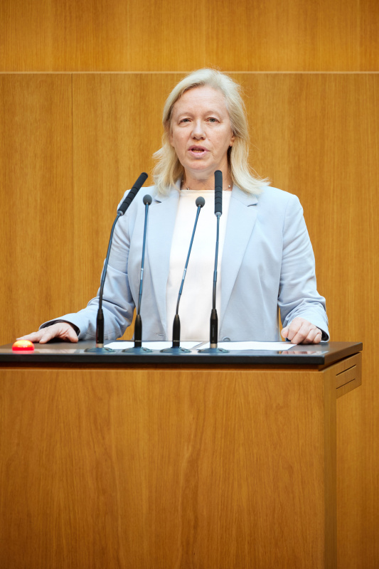 Am Redner:innenpult: Nationalratsabgeordnete Verena Nussbaum (SPÖ)