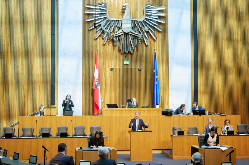 Am Redner:innenpult: Nationalratsabgeordneter Andreas Hanger (ÖVP)