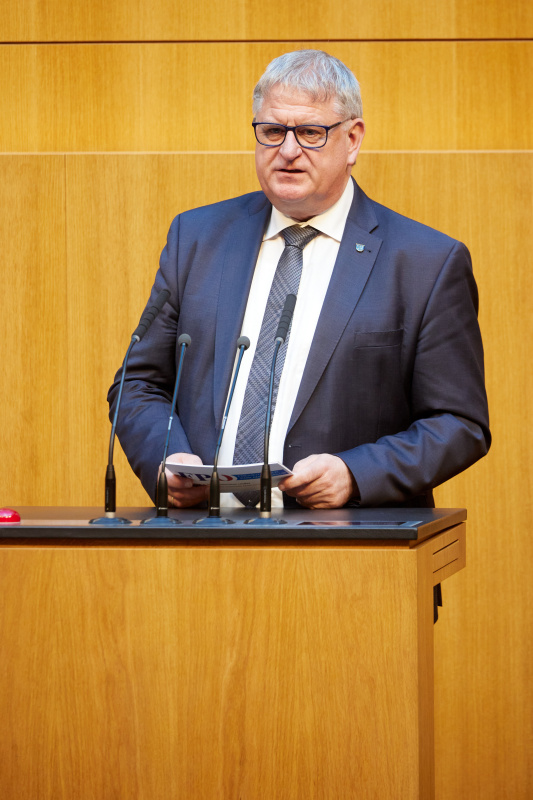 Am Redner:innenpult: Nationalratsabgeordneter Maximilian Linder (FPÖ)