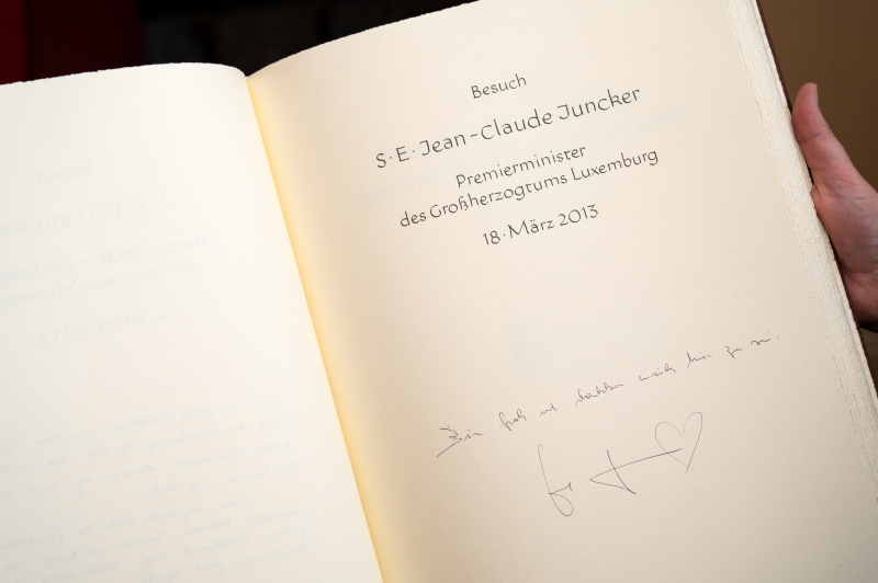 Eintrag von Jean-Claude Juncker - Premierminister des Großherzogtums Luxemburg vom 18. März 2013