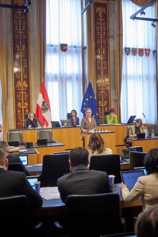 Am Redner:innenpult: Bundesrätin Claudia Hauschildt-Buschberger (GRÜNE)