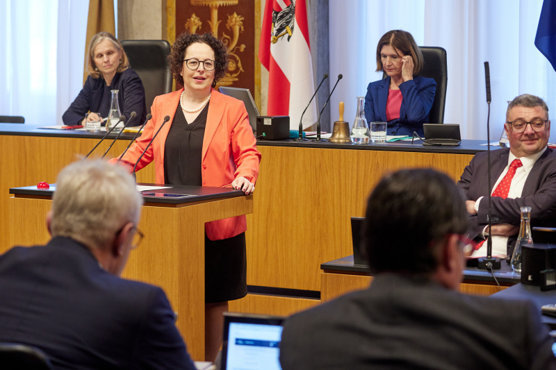 Am Redner:innenpult: Bundesrätin Christine Schwarz-Fuchs (ÖVP)