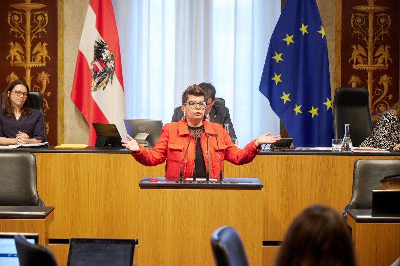 Am Redner:innenpult: Bundesrätin Bernadette Kerschler (SPÖ)