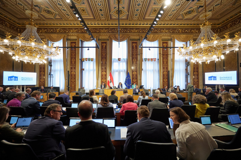 Bundesratspräsidentin Andrea Eder-Gitschthaler (ÖVP) am Präsidium