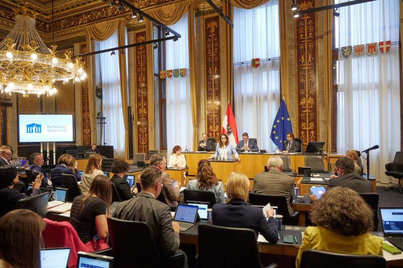 Am Redner:innenpult: Bundesrätin Sandra Böhmwalder (ÖVP)