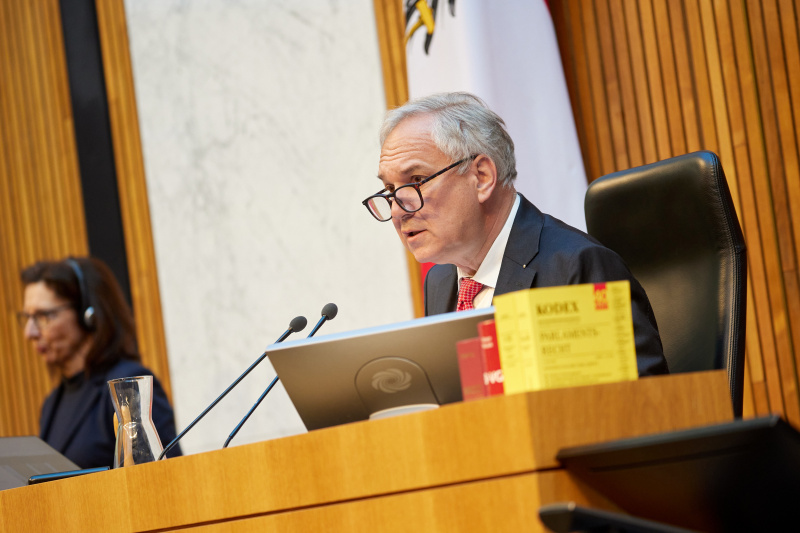 Nationalratspräsident Walter Rosenkranz (FPÖ) am Präsidium