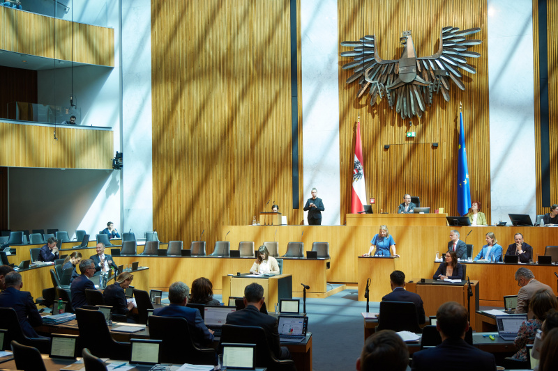 Am Redner:innenpult: Nationalratsabgeordnete Barbara Teiber (SPÖ)