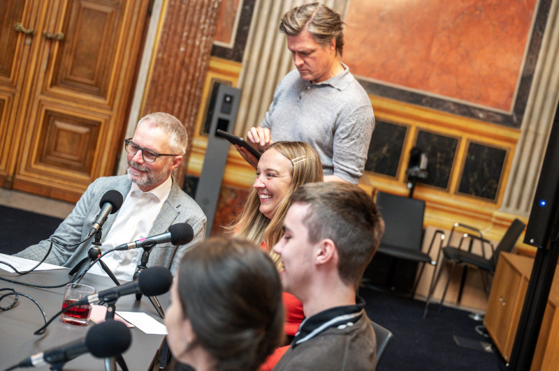 Von links: Christoph Konrath, Moderatorin Tatjana Lukáš, Christoph Polasek, Rebekka Veis